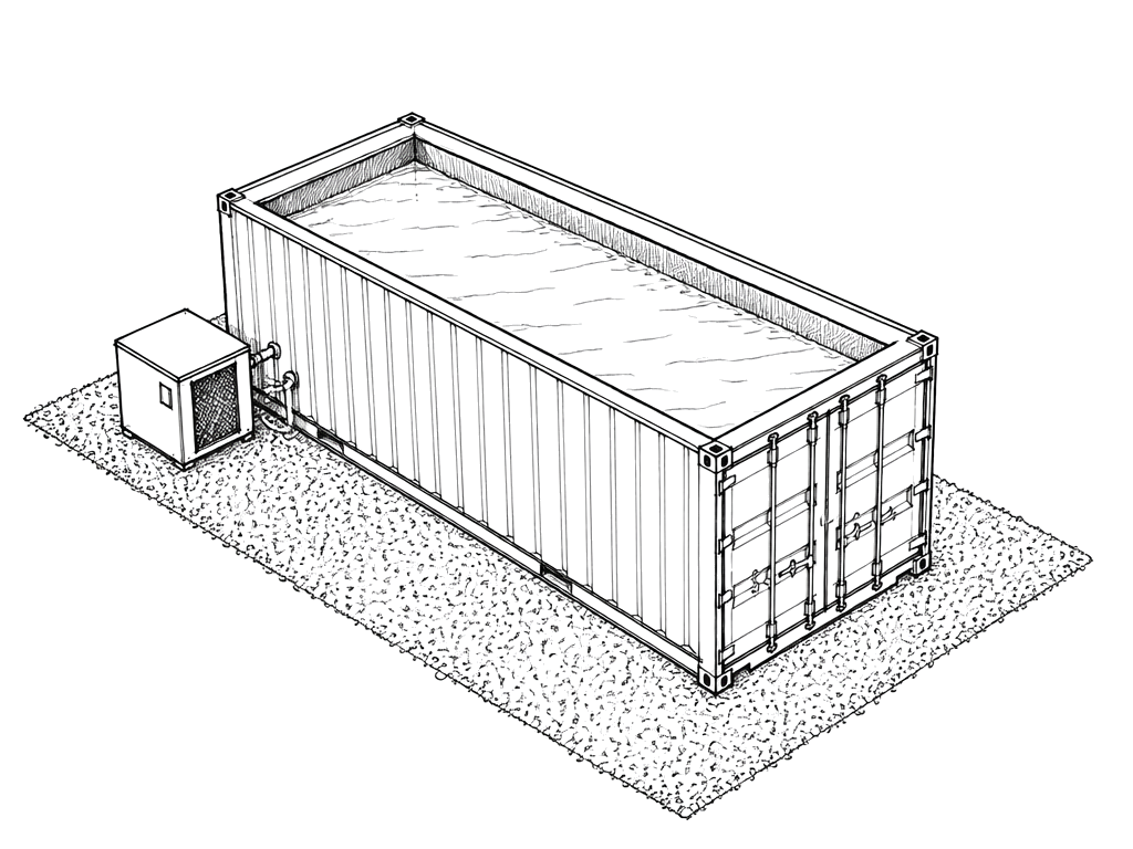 Hand-drawn sketch of the Signature container pool package